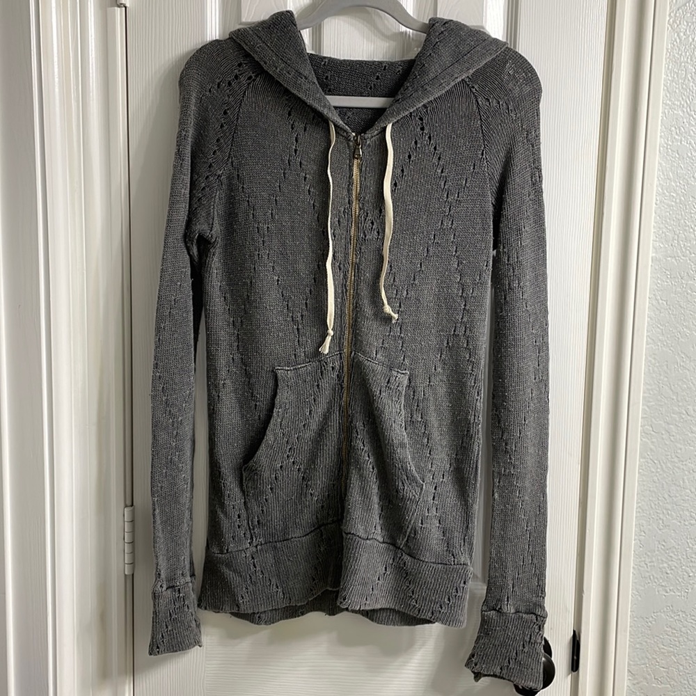 Knitted Gray Zip-Up Jacket